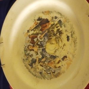 Vintage gourgous Victorian  eggshell Nautical USA 7" round